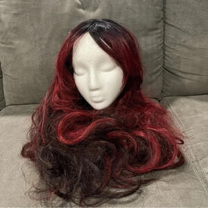 Vella Vella Burgundy and Brown Ombré Long Wig